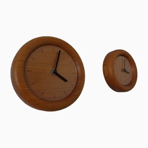 Wall Clocks in Solid Teak from Böckenhauer, Set of 2, 1970s-RDW-1330503