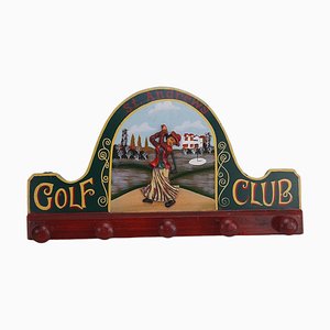 Wall Clothes Rack Hand Painted in Wood, St. Andrews Golf Club-TCS-1264450