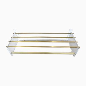 Wall Coat Rack Acrylic Glass and Brass, 1960s-OV-645192