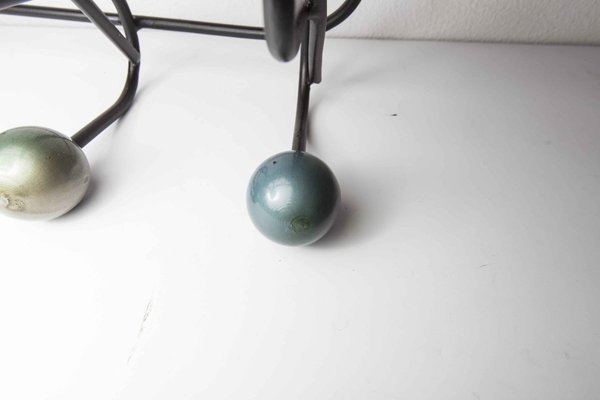 Wall Coat Rack with 5 Balls, 1960s-VQY-857194