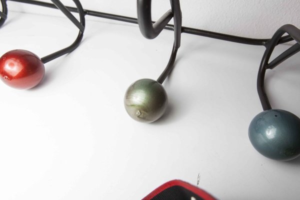 Wall Coat Rack with 5 Balls, 1960s-VQY-857194