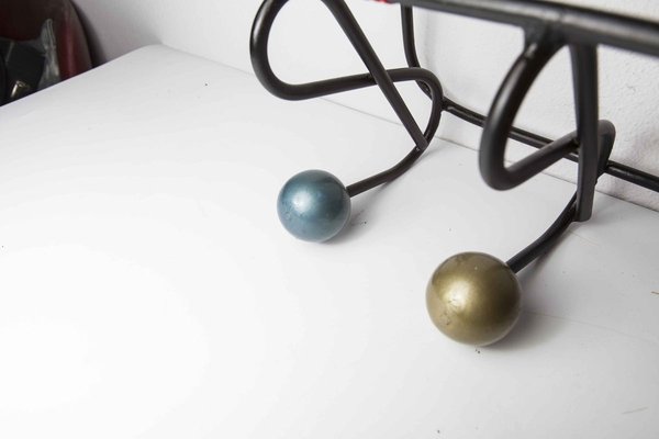 Wall Coat Rack with 5 Balls, 1960s-VQY-857194