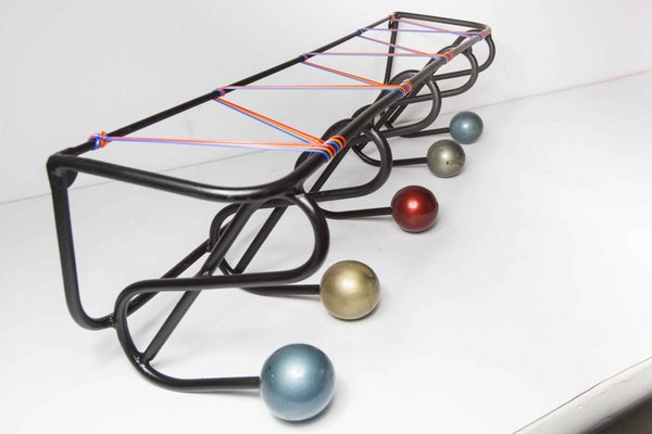 Wall Coat Rack with 5 Balls, 1960s-VQY-857194