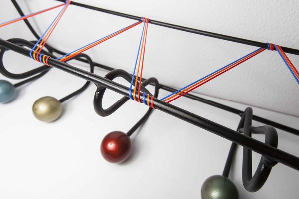 Wall Coat Rack with 5 Balls, 1960s-VQY-857194