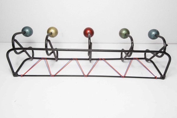 Wall Coat Rack with 5 Balls, 1960s-VQY-857194