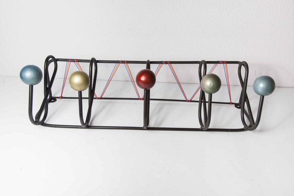 Wall Coat Rack with 5 Balls, 1960s-VQY-857194