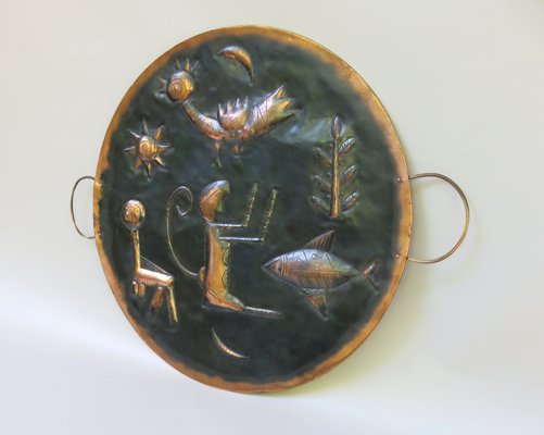 Wall Decoration in Copper & Brass, 1960s-EY-1703968