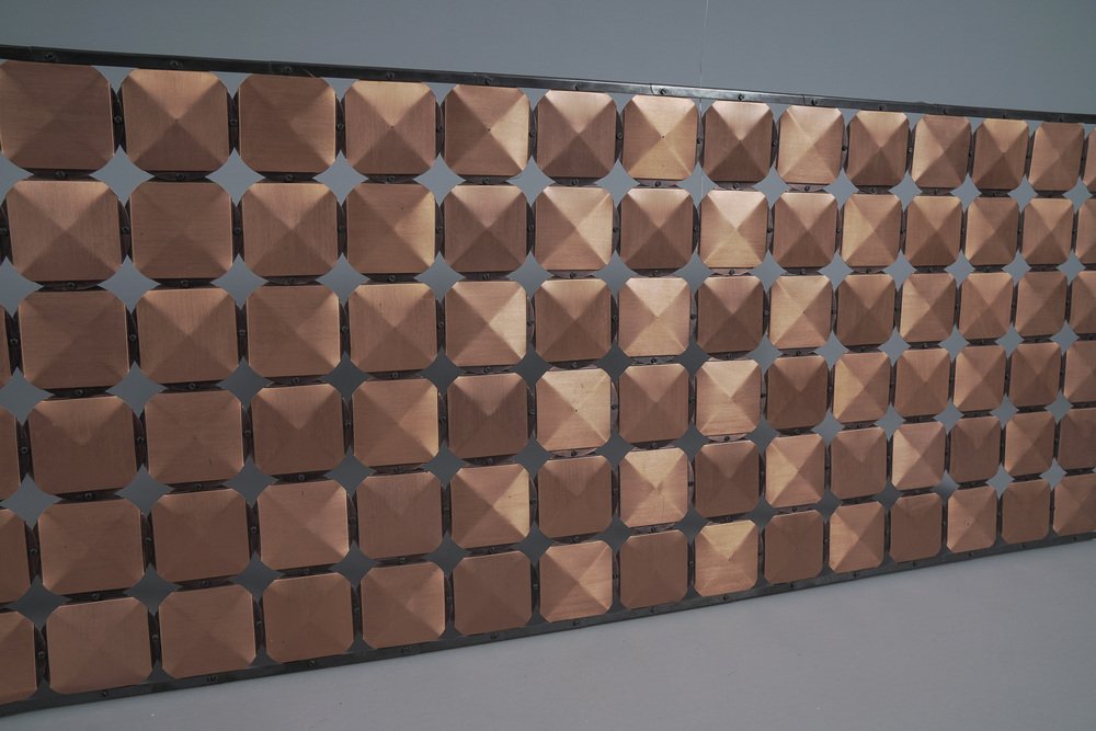 Wall Decoration with Graphic 3D Copper Elements, 1960s