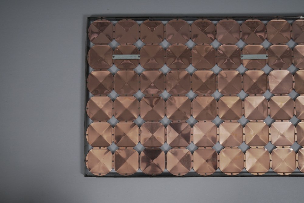 Wall Decoration with Graphic 3D Copper Elements, 1960s