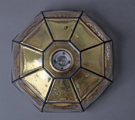 Wall Lamp Gold and Iron Flushmound from Limburger Glashütte, 1970s-ESB-1706768