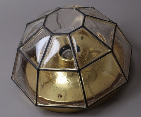 Wall Lamp Gold and Iron Flushmound from Limburger Glashütte, 1970s-ESB-1706768