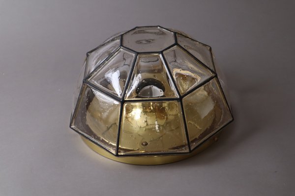 Wall Lamp Gold and Iron Flushmound from Limburger Glashütte, 1970s-ESB-1706768