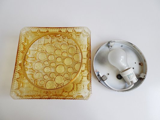 Wall Lamp in Amber Glass, 1960s-BLG-1776902