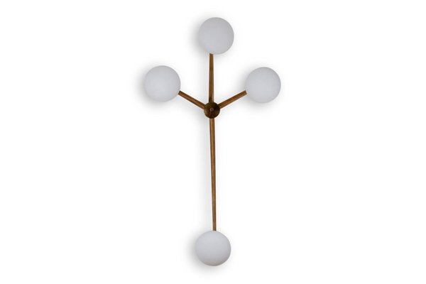 Wall Lamp in Brass and Opaline by Angelo Lelli-CEJ-1793310