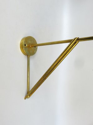 Wall Lamp in Brass & Green Enamel, 1920s-EY-1725671