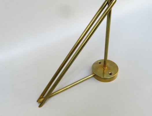 Wall Lamp in Brass & Green Enamel, 1920s-EY-1725671