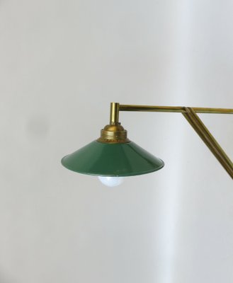 Wall Lamp in Brass & Green Enamel, 1920s-EY-1725671