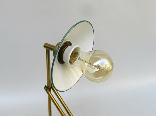 Wall Lamp in Brass & Green Enamel, 1920s-EY-1725671