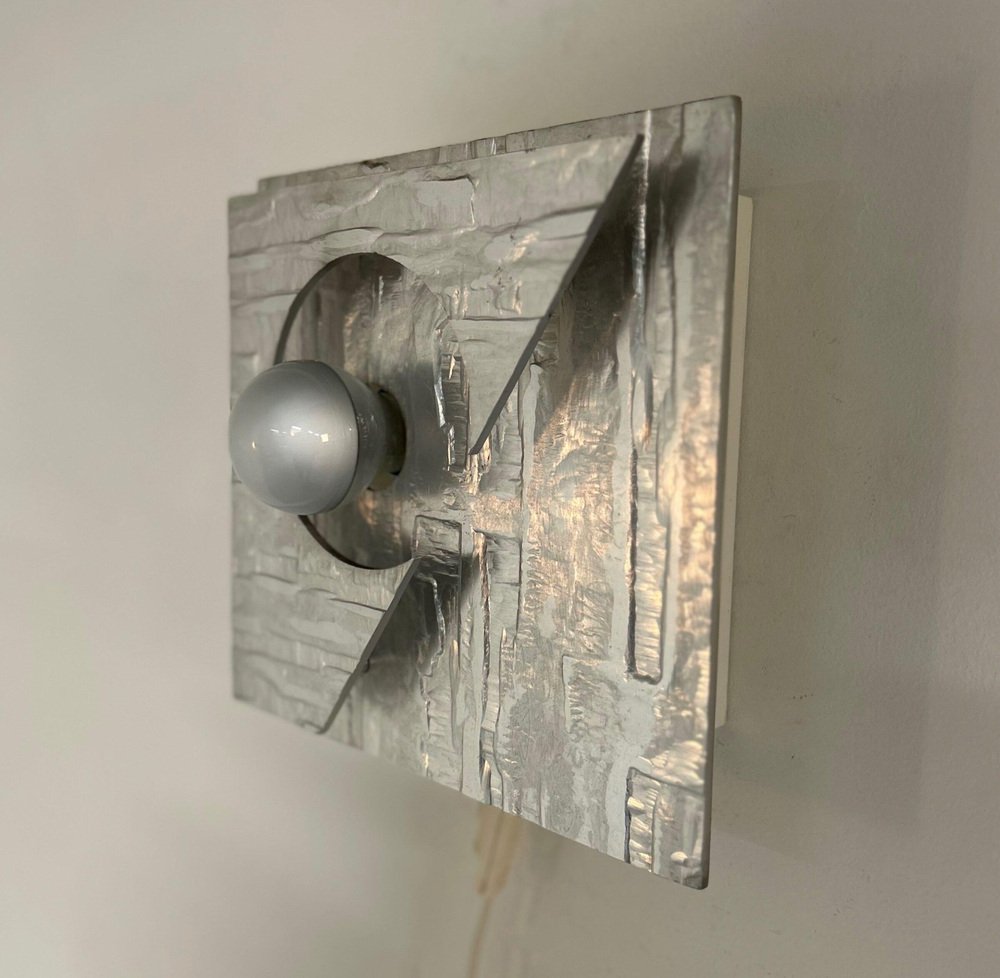 Wall Lamp in Formed Aluminum, 1970s