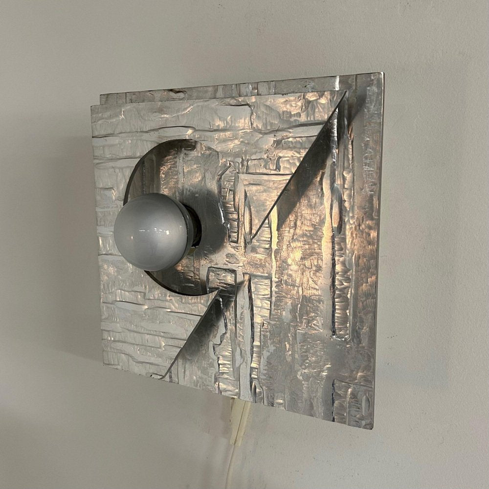 Wall Lamp in Formed Aluminum, 1970s