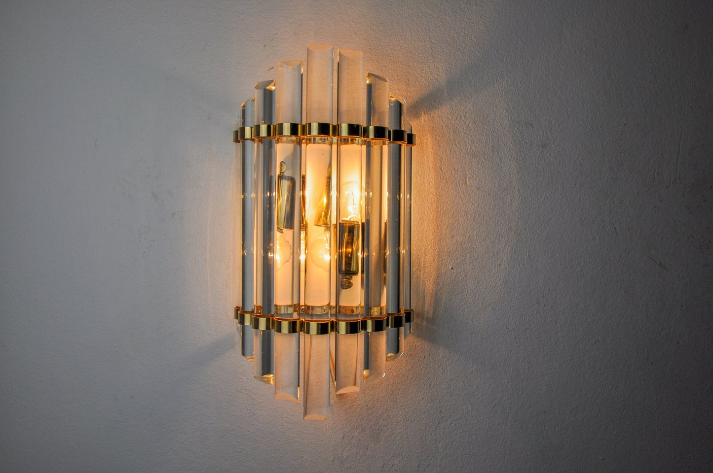 Wall Lamp in Murano Half-Moon Glass from Venini, Italy, 1970s