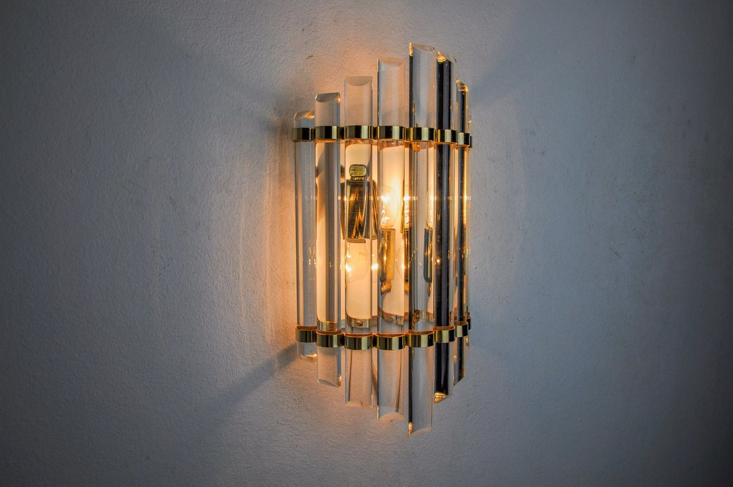 Wall Lamp in Murano Half-Moon Glass from Venini, Italy, 1970s