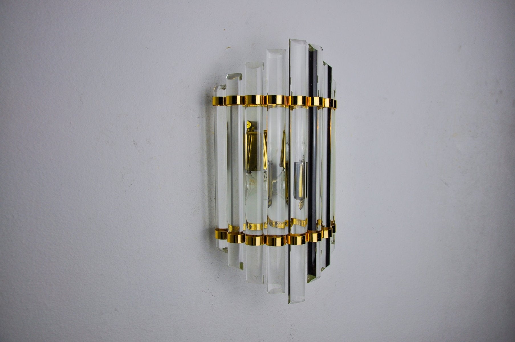 Wall Lamp in Murano Half-Moon Glass from Venini, Italy, 1970s