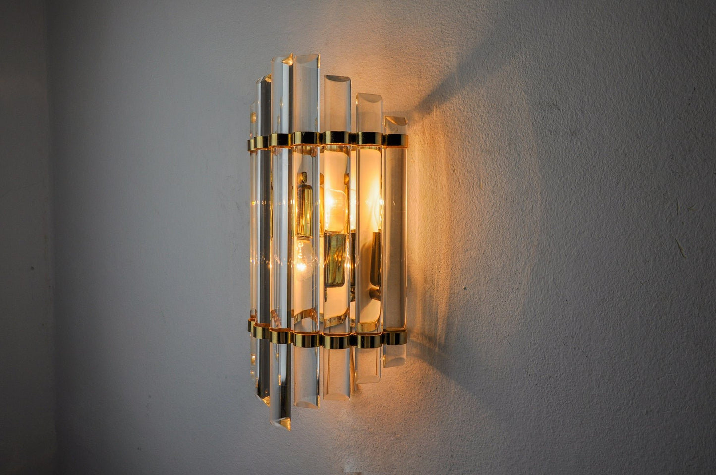 Wall Lamp in Murano Half-Moon Glass from Venini, Italy, 1970s