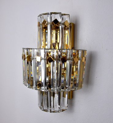 Wall Lamp with Cut Crystals from Kinkeldey, Germany, 1970s-EJE-1373624