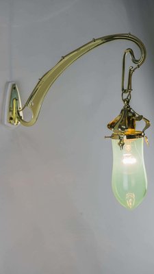 Wall Lamp with Original Opaline Glass Shade from Jugendstil, Vienna, 1908-SPD-1130945