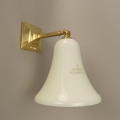 Wall Lamp with Siemens Neophan Lampshade, Germany, 1920s-KDB-1772715