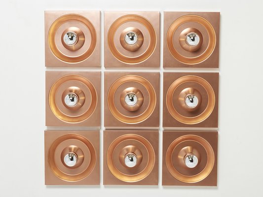 Wall Lamps Copper by Klaus Hempel for Kaiser Leuchten, 1970s, Set of 9-YJA-1741802