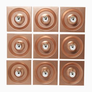 Wall Lamps Copper by Klaus Hempel for Kaiser Leuchten, 1970s, Set of 9-YJA-1741802