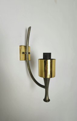 Wall Lamps in Brass and Glass, 1950s, Set of 3-ZST-1761091