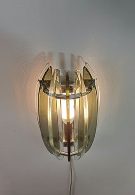 Wall Lamps in Brass, Glass and Metal from Veca, Italy, 1970s, Set of 2-ZST-1758356