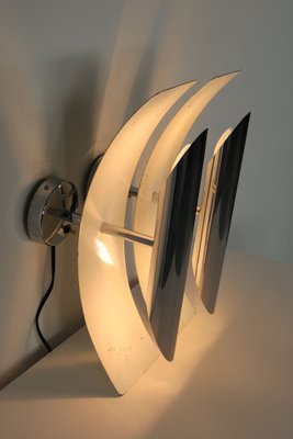 Wall Lamps in White Painted Aluminum and Chrome, Italy, 1970s, Set of 5-AA-1764456