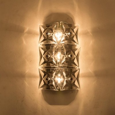 Wall Light Fixtures in Nickel Crystal Glass from Kinkeldey, 1970, Set of 2-VDW-2016923