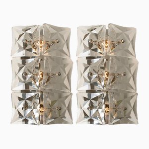 Wall Light Fixtures in Nickel Crystal Glass from Kinkeldey, 1970, Set of 2-VDW-2016923