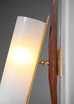 Wall Light in Acrylic Glass, Teak and Brass Tube from Arlus, 1960s-YU-1800674