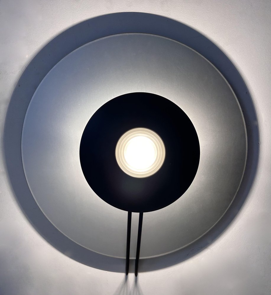 Wall Light in Aluminum and Sandblasted Glass, Italy, 1980s