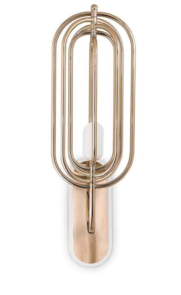 Wall Light In Brass and Aluminium With White Lacquered Shade