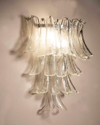 Wall Light in Transparent Glass Petals from Venini, 1970s-XDW-1759750