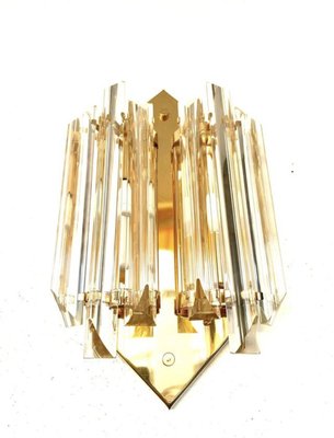 Wall Lighting with Crystal & Gilt Gold Structure from Venini, Italy, 1980s-SIH-2036739