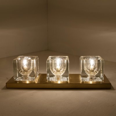 Wall Lights in Brass and Glass from Peill & Putzler, 1970s, Set of 5-VDW-876351