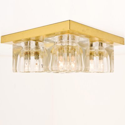 Wall Lights in Brass and Glass from Peill & Putzler, 1970s, Set of 5-VDW-876351