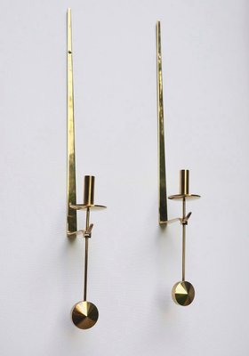 Wall Lights in Brass by Pierre Forsell by Skultuna, 1960s, Set of 2-MBX-2020207