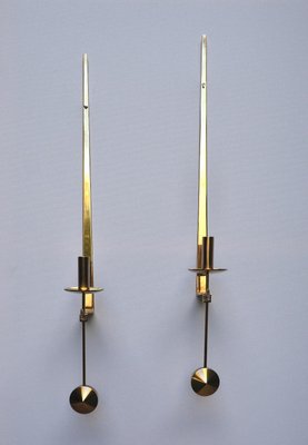 Wall Lights in Brass by Pierre Forsell by Skultuna, 1960s, Set of 2-MBX-2020207