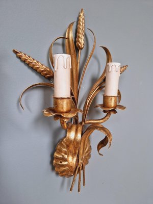 Wall Lights in Gilt Metal, Florence, Italy, 1970s, Set of 2-FAX-1803935