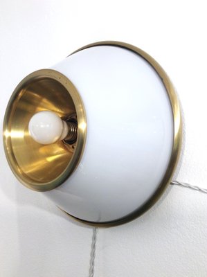 Wall Lights in Glass and Brass in the style of Luigi Caccia Dominioni, 1960s, Set of 3-QZG-1787420