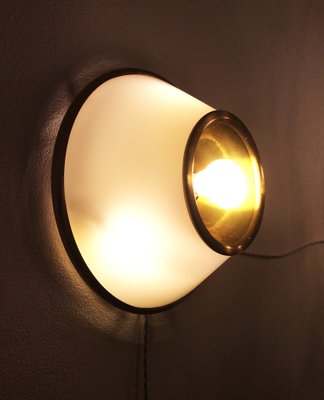 Wall Lights in Glass and Brass in the style of Luigi Caccia Dominioni, 1960s, Set of 3-QZG-1787420